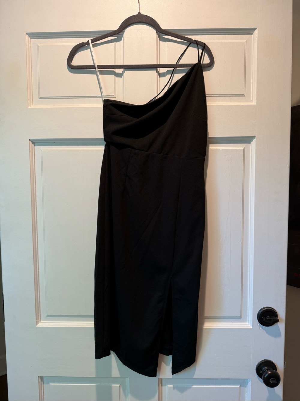 Lulu's Black Asymmetric One-Shoulder Mini Dress